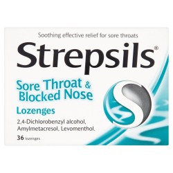 Strepsils Sore Throat and Blocked Nose 24 Lozenges